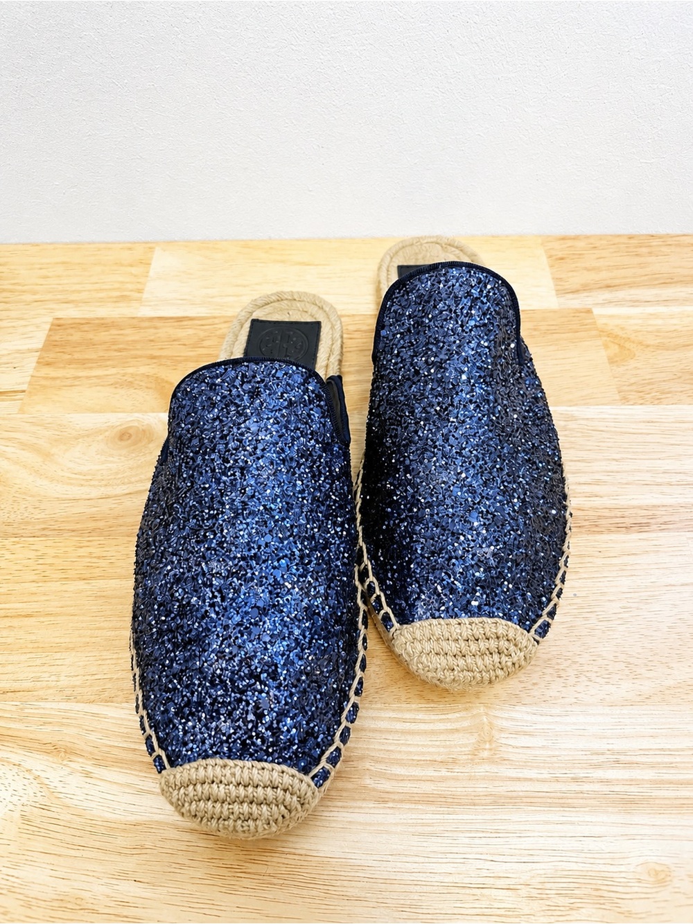 * Tory Burch Max Sparkle Espadrille Slides Navy